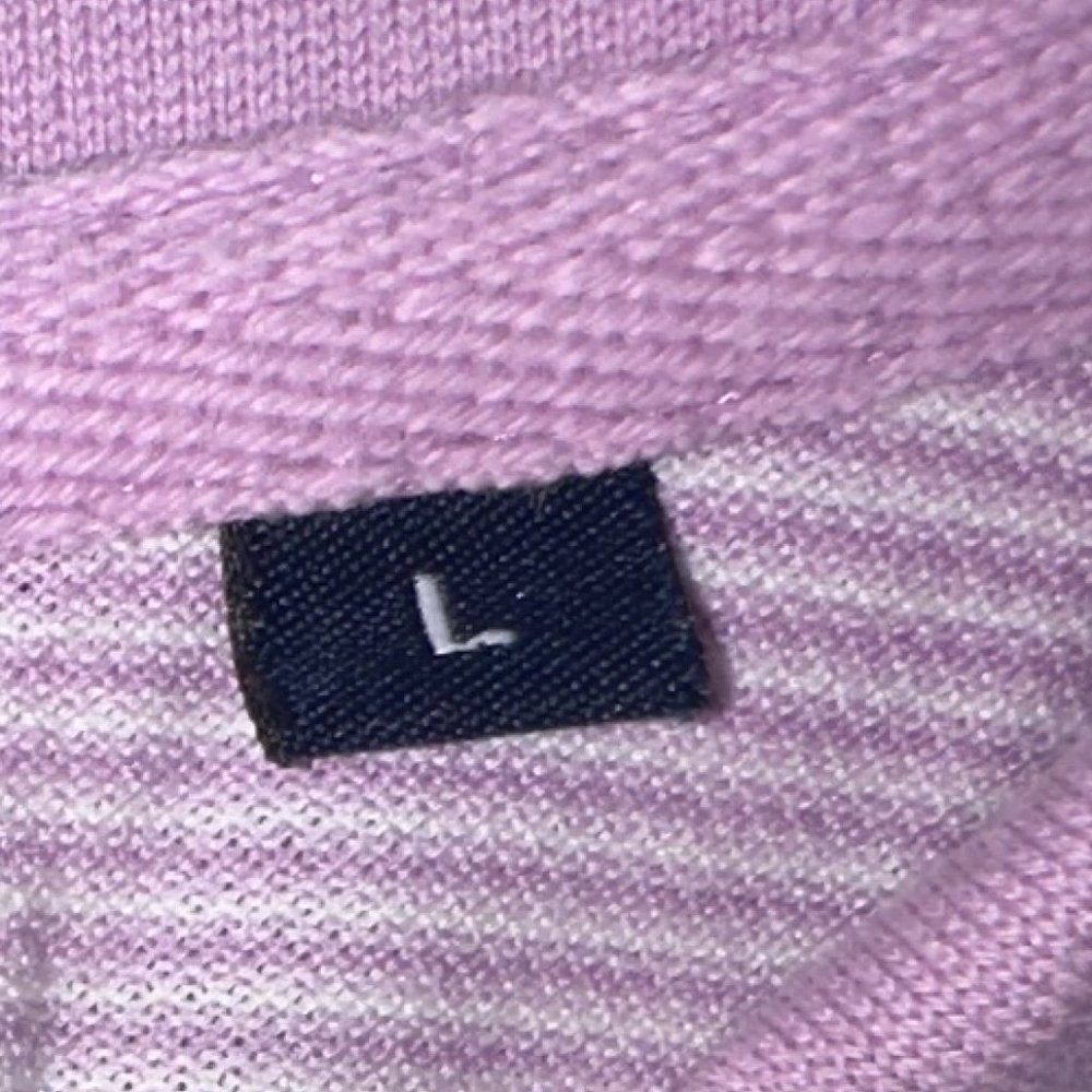 Men's Vineyard Vines Pink/White Stripe Gold Polo Shirt Size Large - Picture 6 of 7